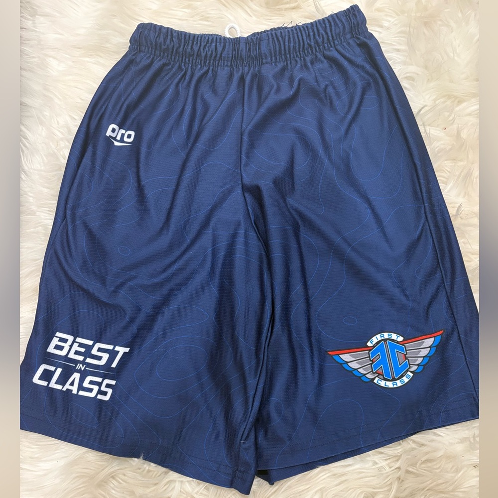Pro Player Navy Athletic Shorts with Logo